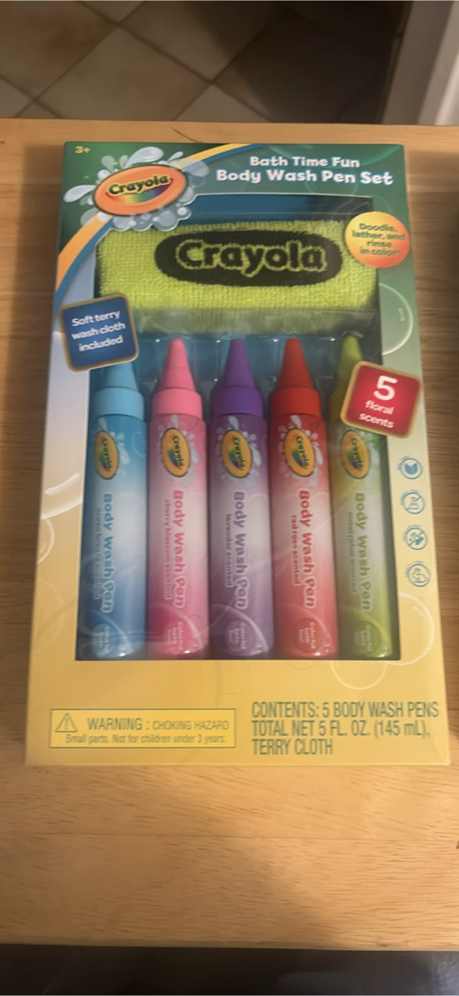 Crayola Bath Time Fun Body Wash Pen Set with Wash Cloth