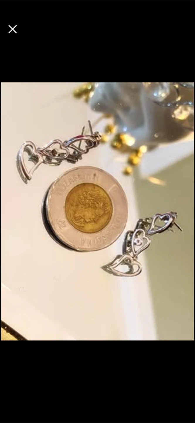 💖Sterling Silver Triple-Heart Dangle Earrings - photo 2
