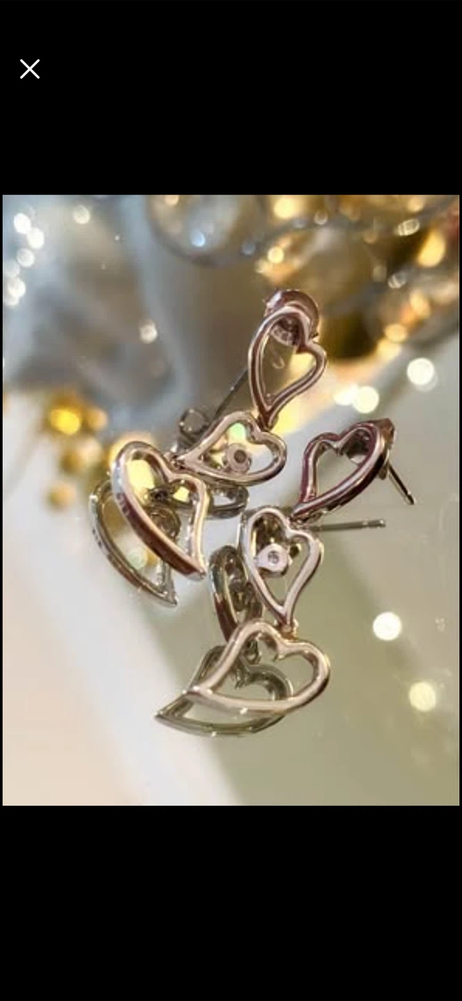 💖Sterling Silver Triple-Heart Dangle Earrings
