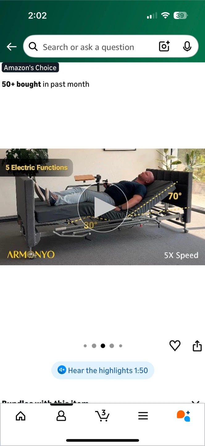 ARMONYO Adjustable Hospital Bed/MATRESS INCLUDED - photo 5