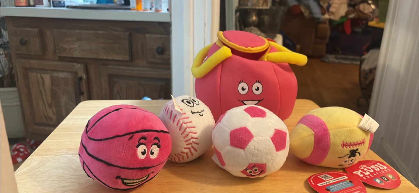 Plush Creations Small Stuffed Balls - Set of 5