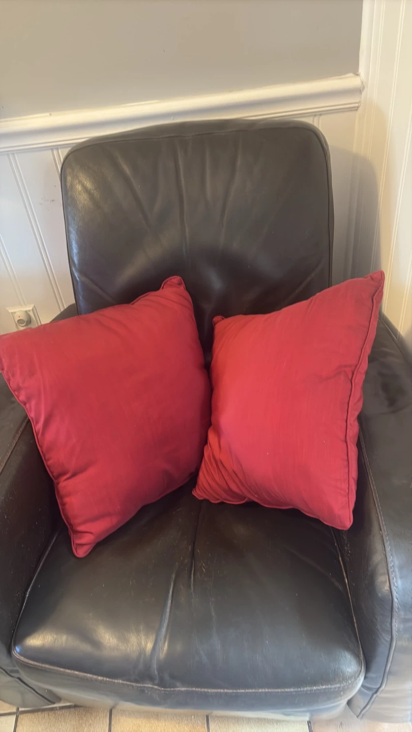 Two Red Throw Pillows