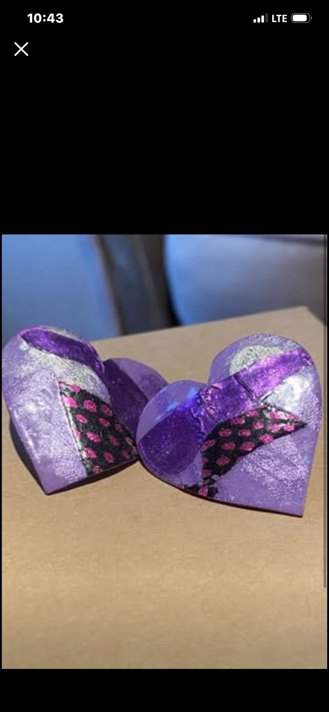 💜Exotic Purple Heart Artistic Earrings