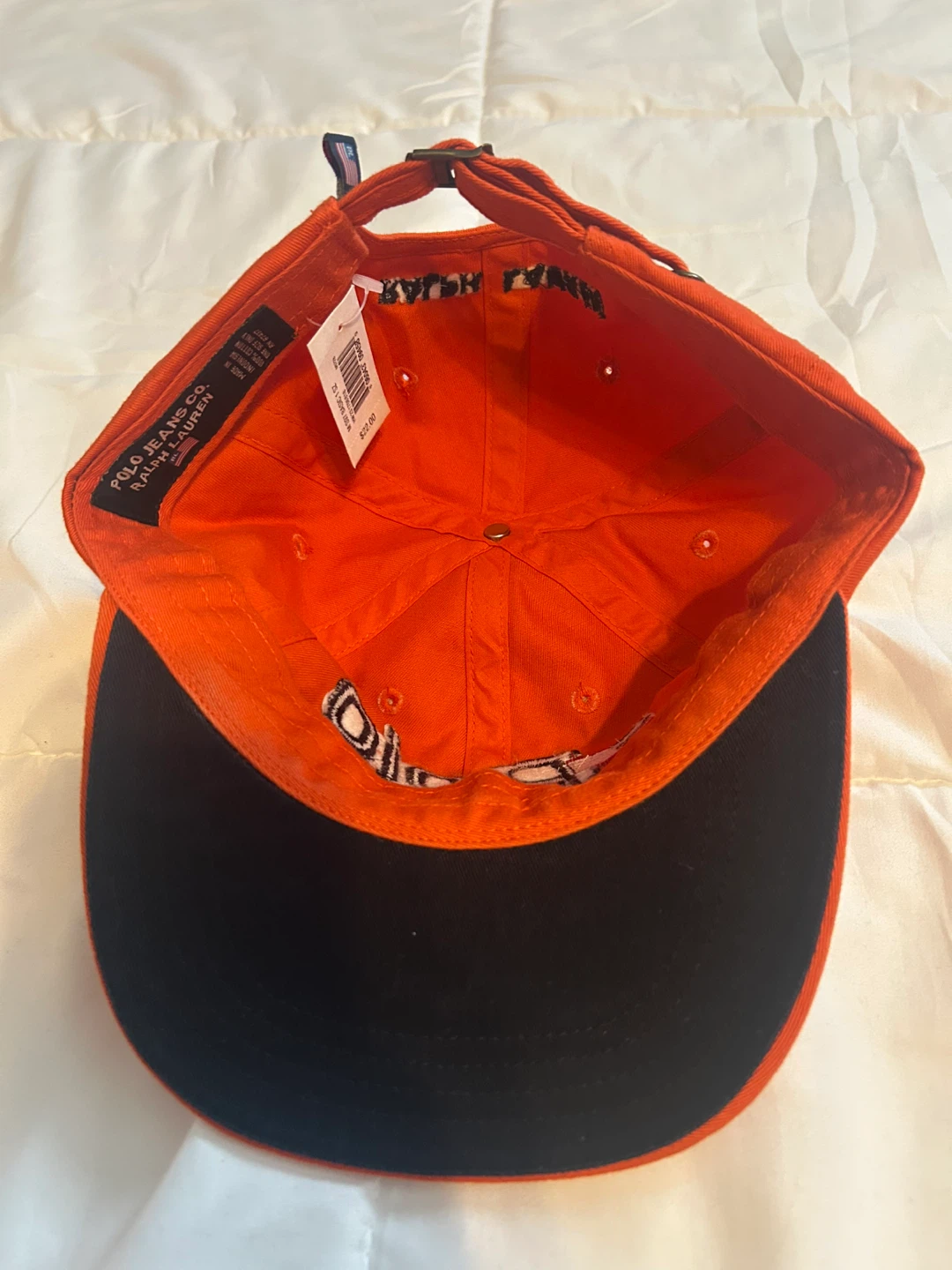 Vintage 90s Polo Jeans Co. Orange Baseball Cap Rare NWT - photo 5