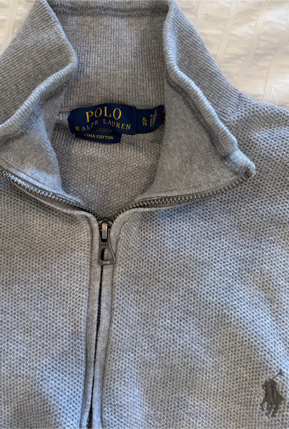 Polo Ralph Lauren Men's Grey 1/4 Zip Sweater XL Pima Cotton - photo 3