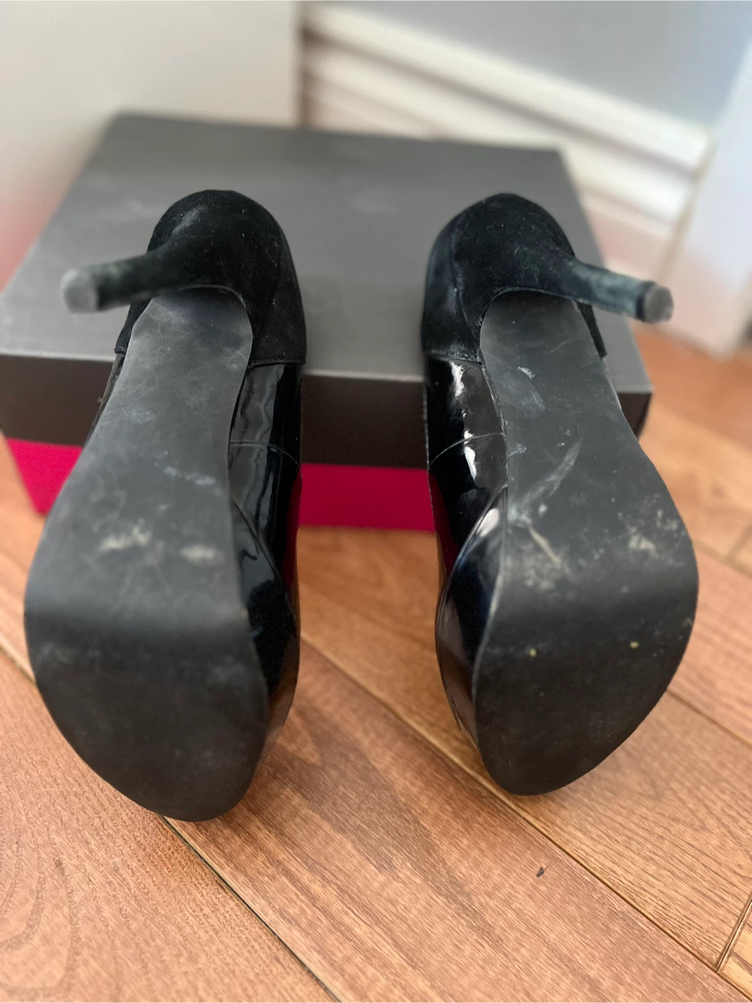 Charles by Charles David Black Suede & Patent Leather Heels - photo 3