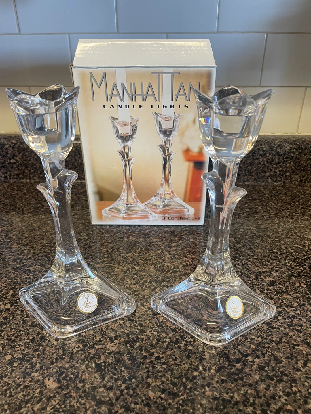 Manhattan Candle Lights Crystal Candlesticks (Set of 2)