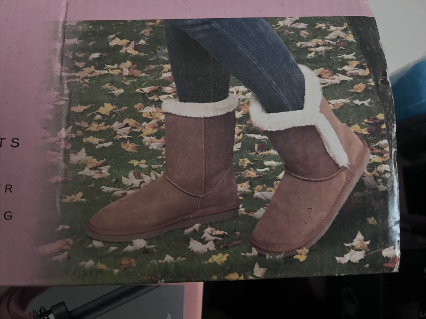 New Brown Suede Boots with White Sherpa Lining