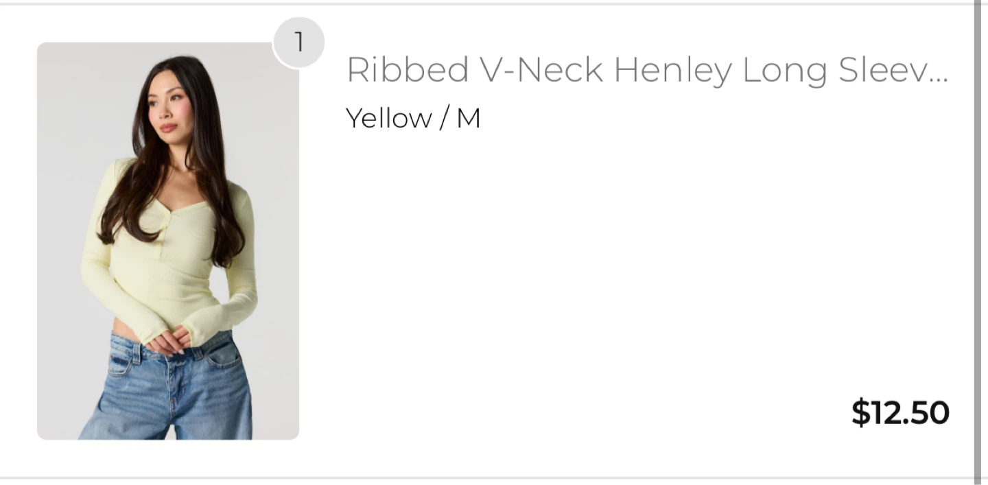 Ribbed V-Neck Henley Long Sleeve Top - Yellow / M 🏆