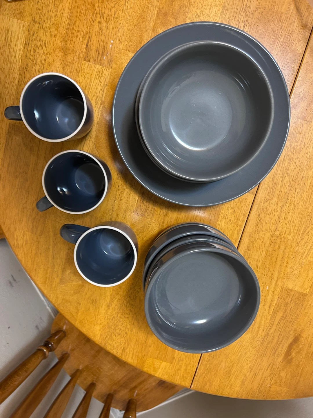 Set of Grey  3 Mugs, 6 Bowls, and 4 Plates, 2 small plates - photo 3