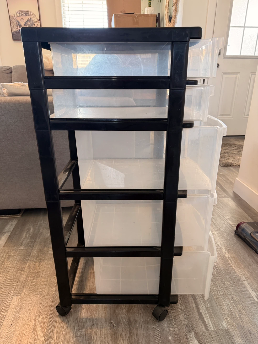 Gracious Living - Plastic Rolling Drawer Storage Cart