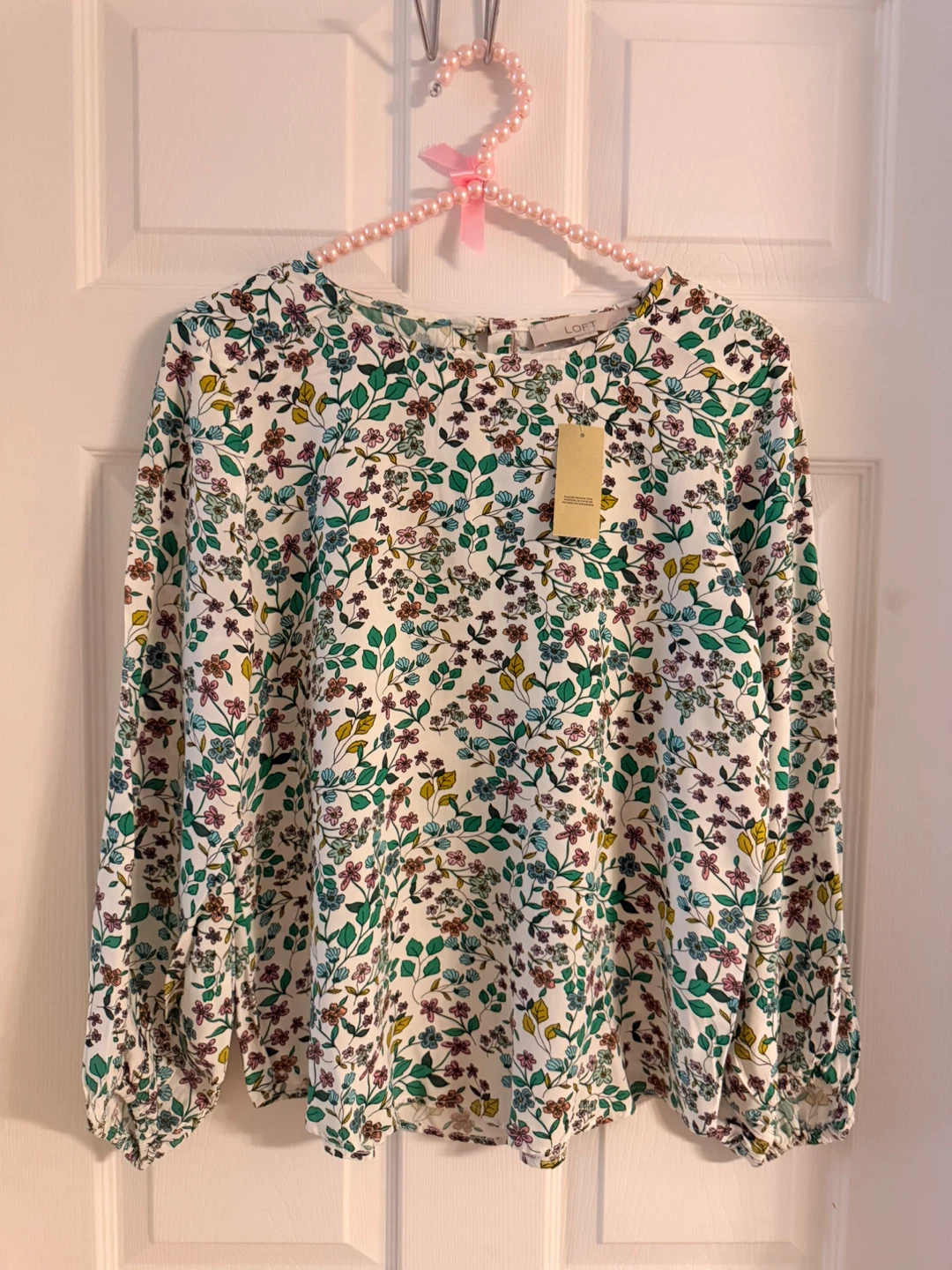 LOFT Floral Print Long Sleeve Blouse
