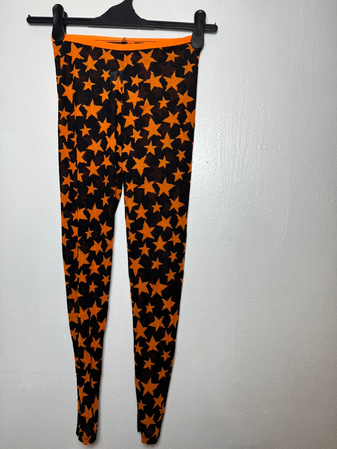 Orange Star Print Sheer Tights