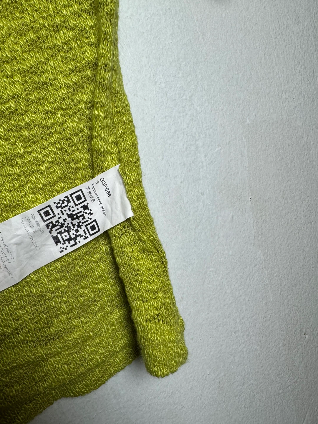 Fluorescent Green Knit Top - Size S - photo 3