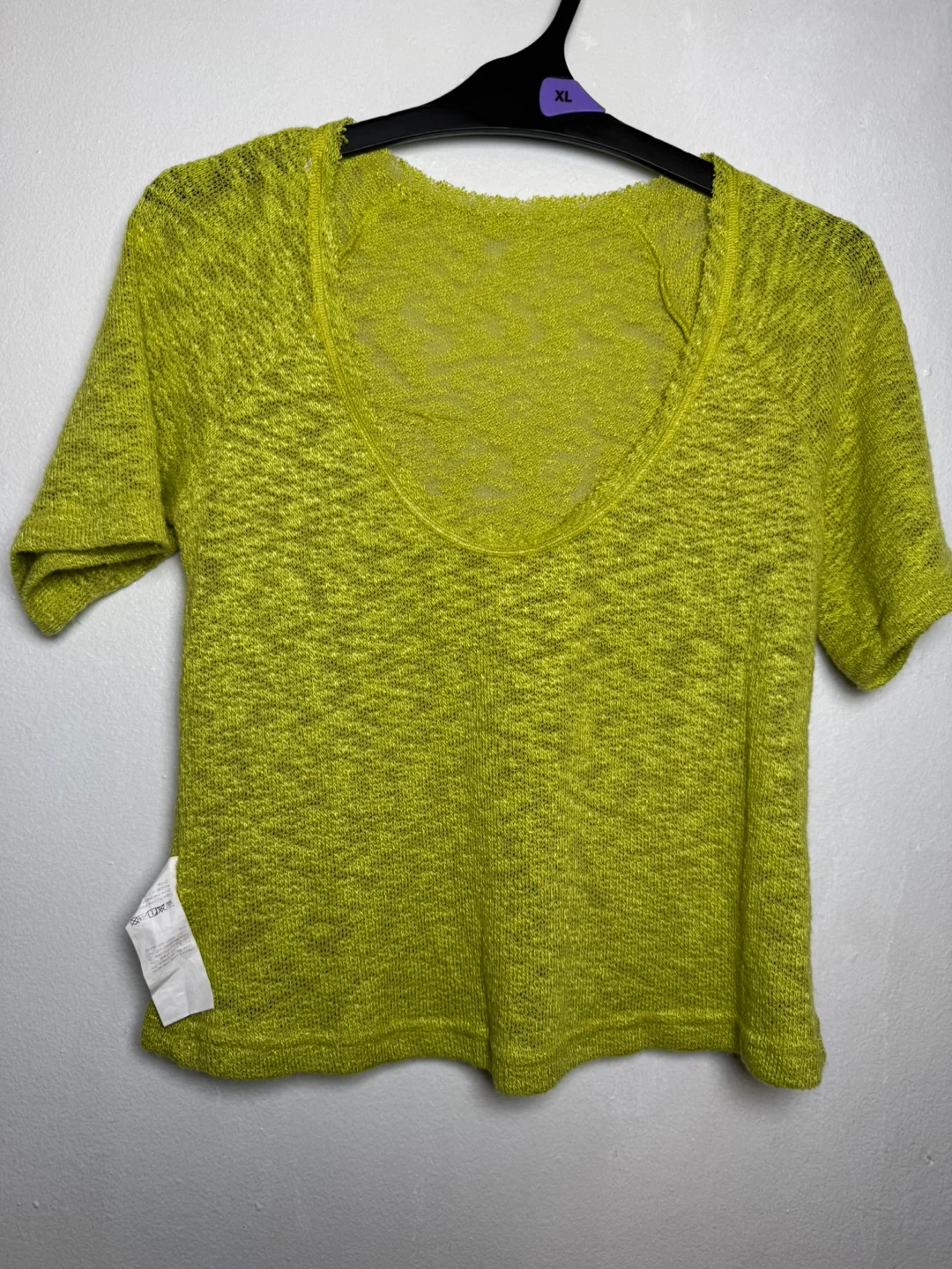 Fluorescent Green Knit Top - Size S
