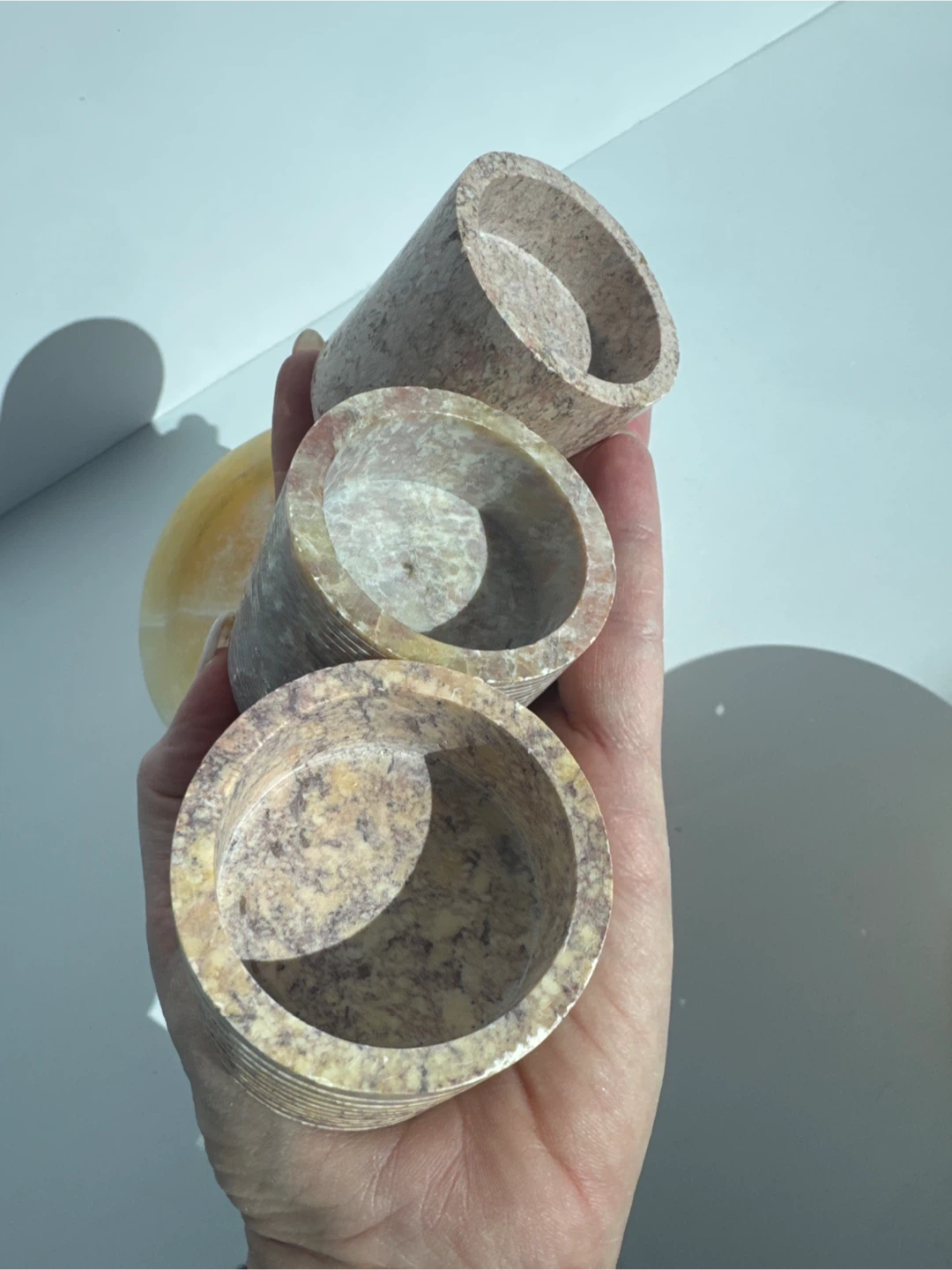 Set of 5 Marble Candleholders: 3 Tealight and 2 Large Pedestal 🏆 - photo 5