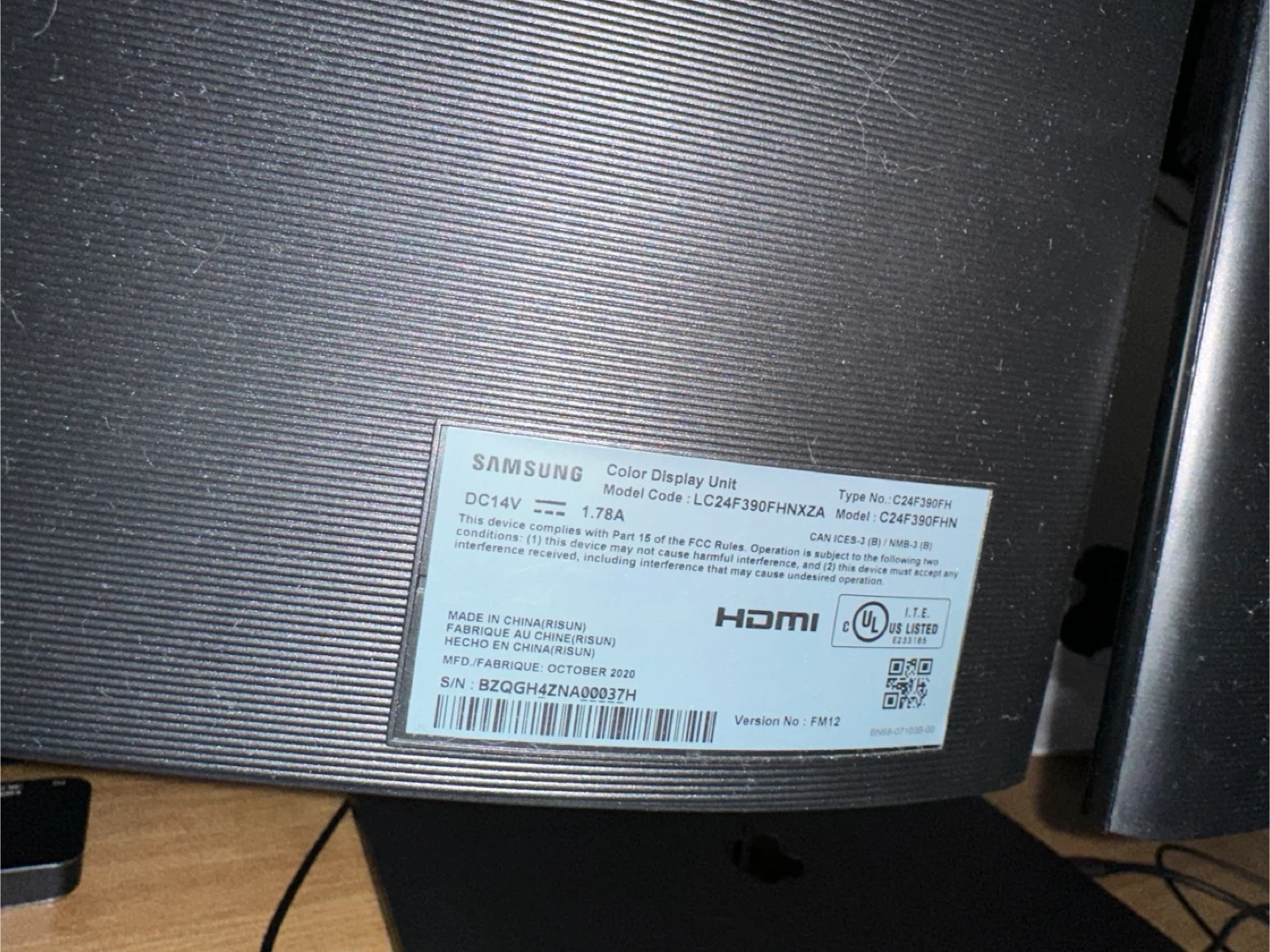 Samsung 24" Curved FreeSync LCD Monitor C24F390FH - photo 2