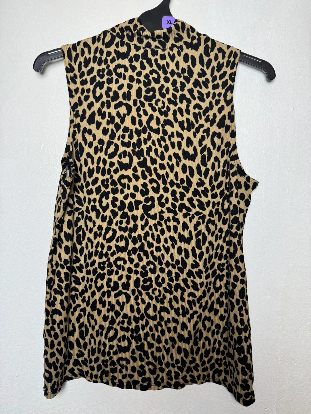 Leopard Print Mock Neck Sleeveless Top - photo 2