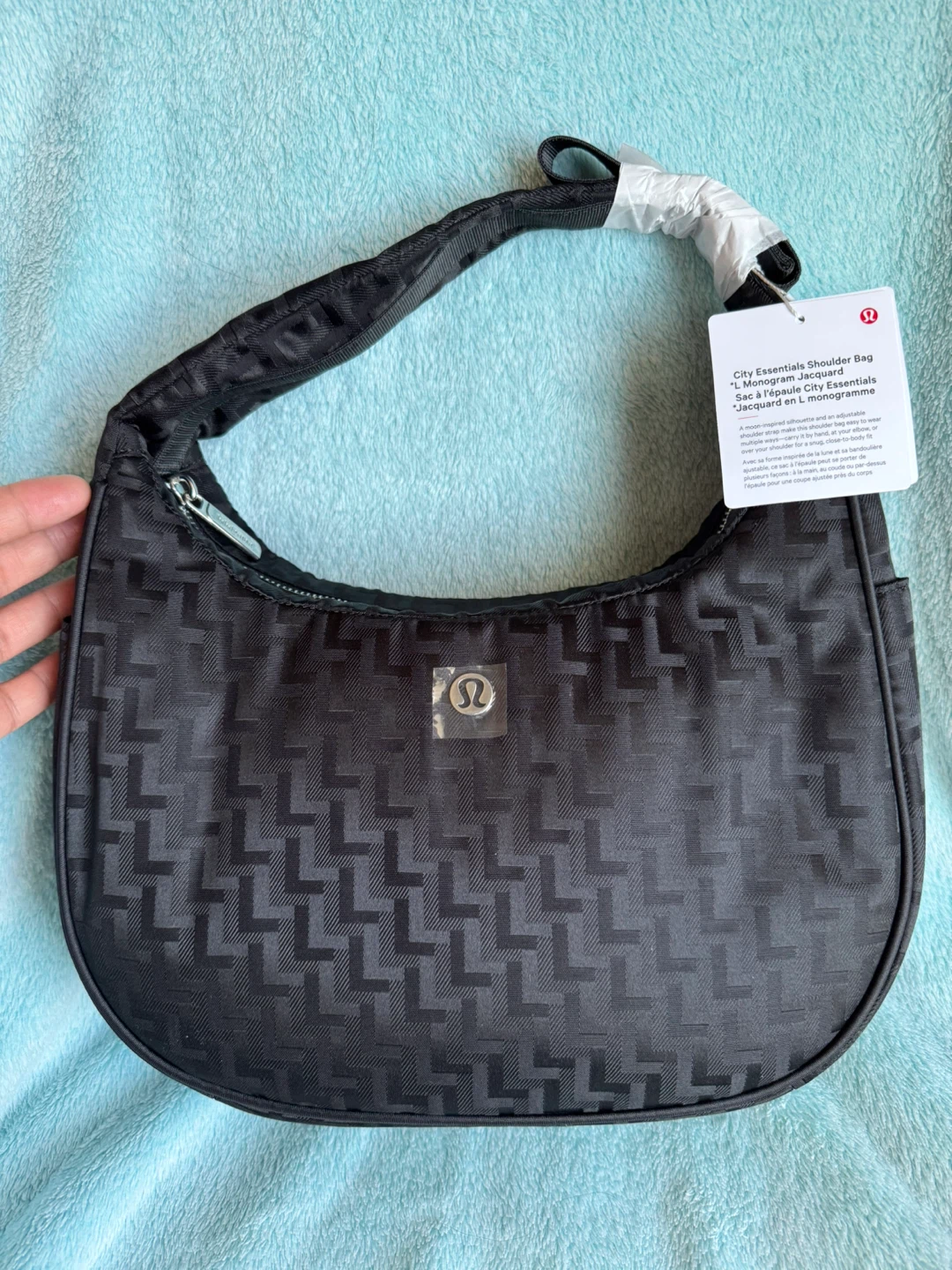 Lululemon City Essentials Shoulder Bag - Black Monogram Jacquard