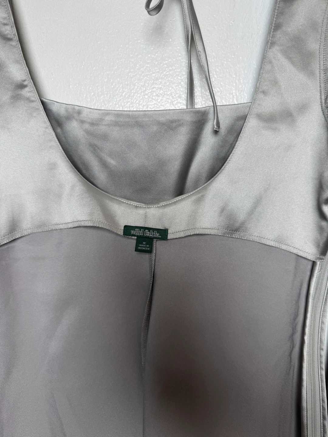Wild Fable Silver Satin Mini Dress Size M - photo 3