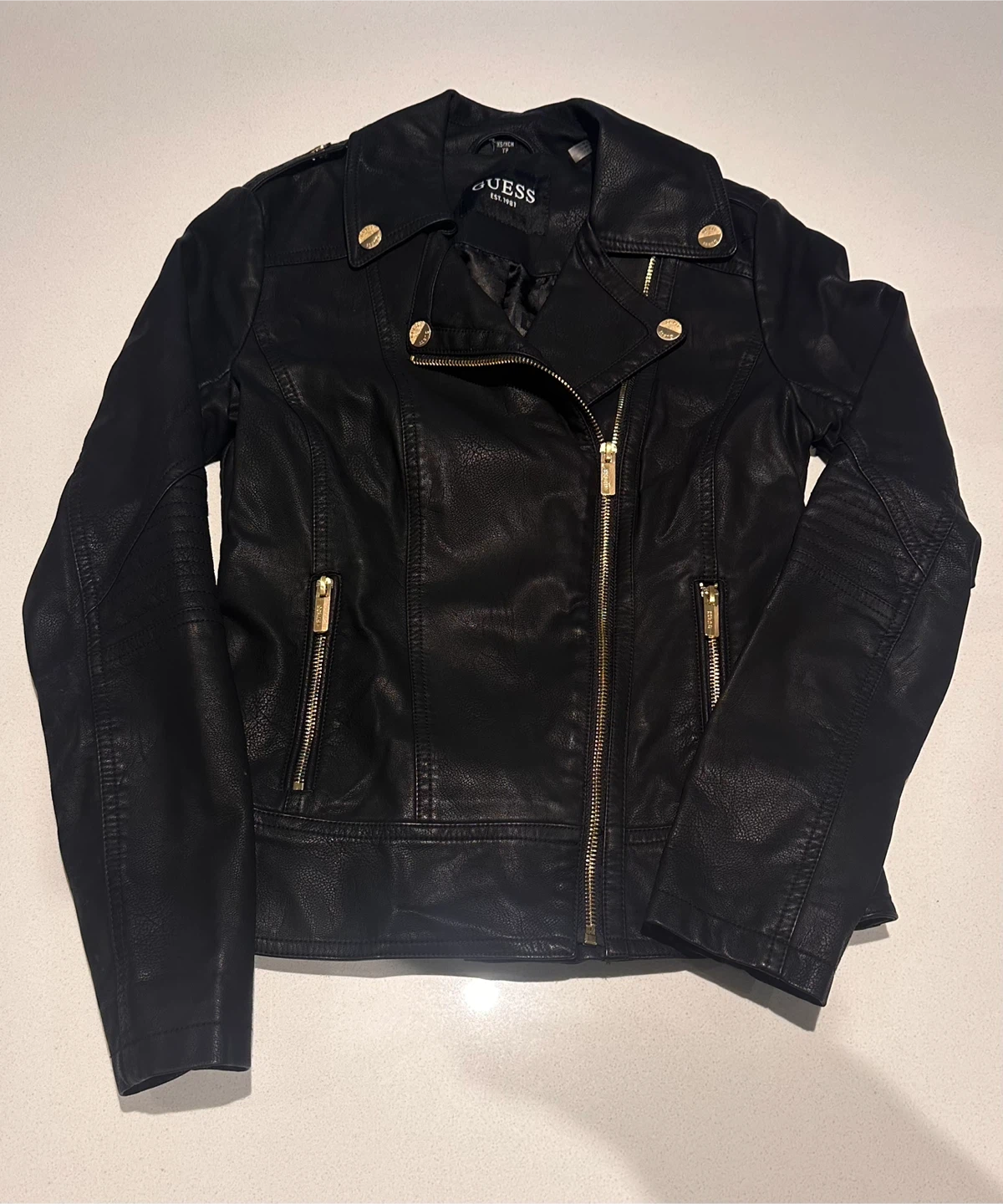 Women Guess Leather Jacket - Xs