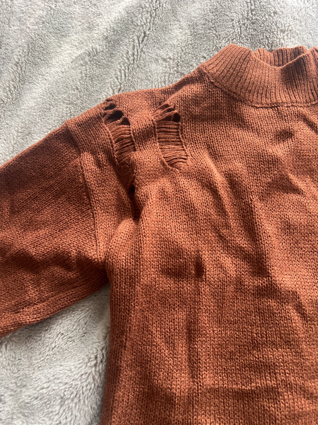 Distressed Knit Mock Neck Sweater Dress - photo 3