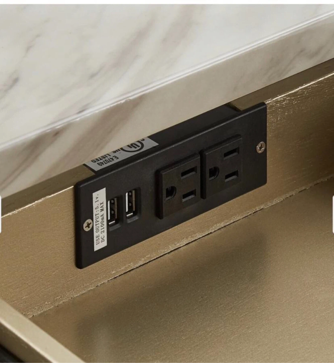 Console Table  Desk Marble Top and Power Outlet 🏆 - photo 3