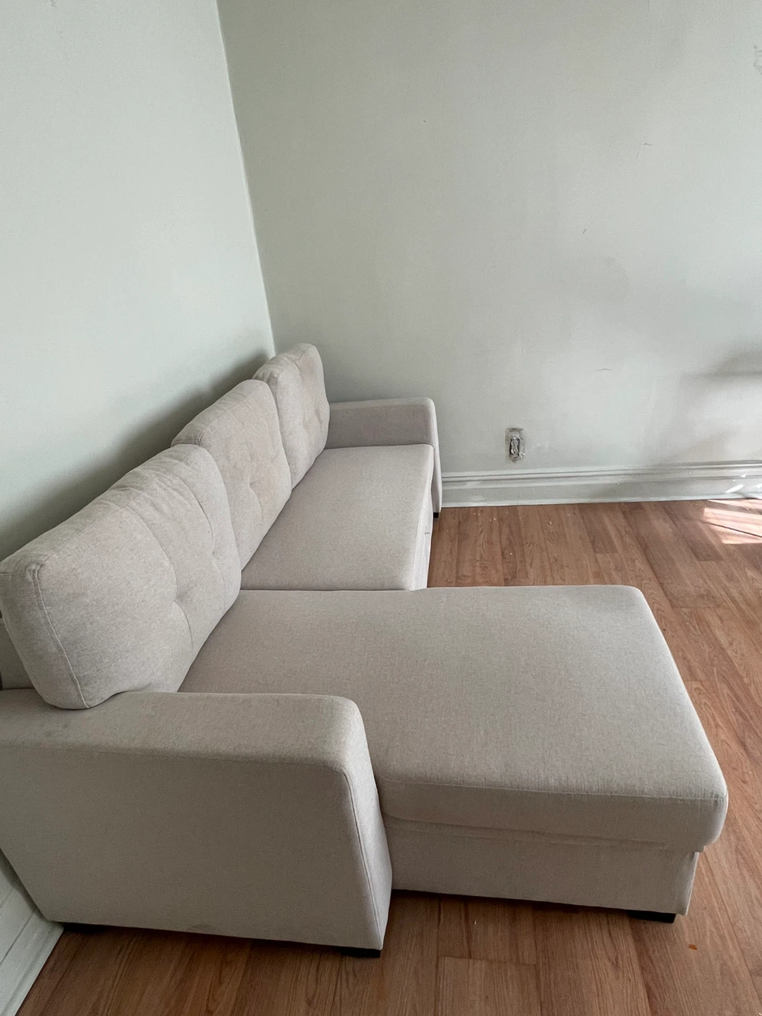 Beige Sectional Sofa with Storage - photo 4