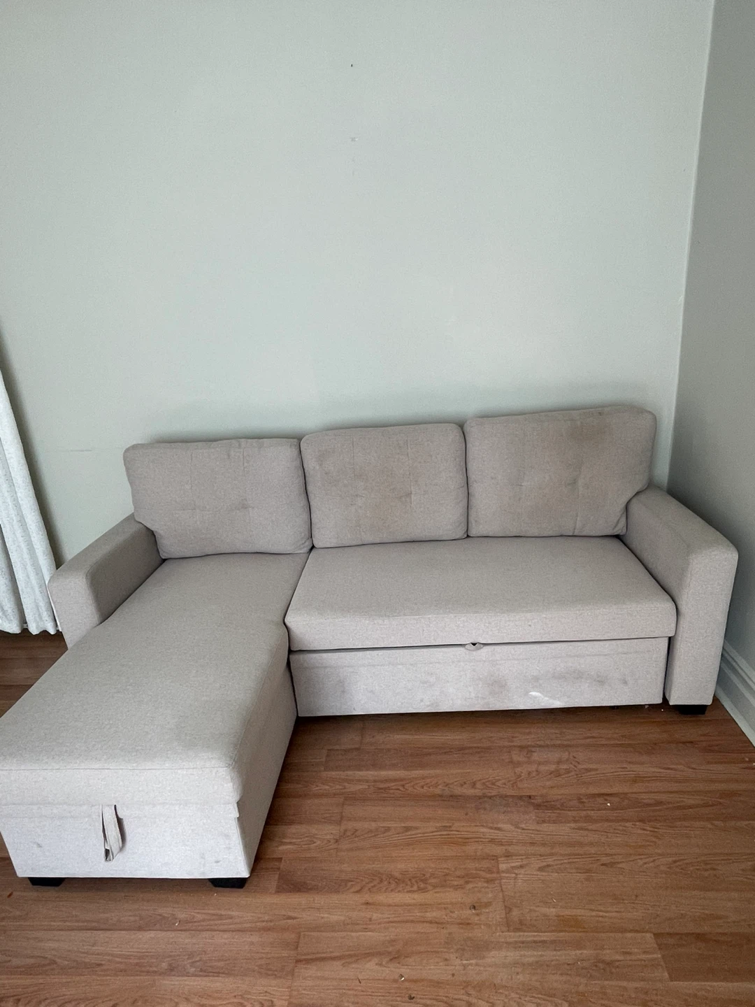 Beige Sectional Sofa with Storage - photo 5