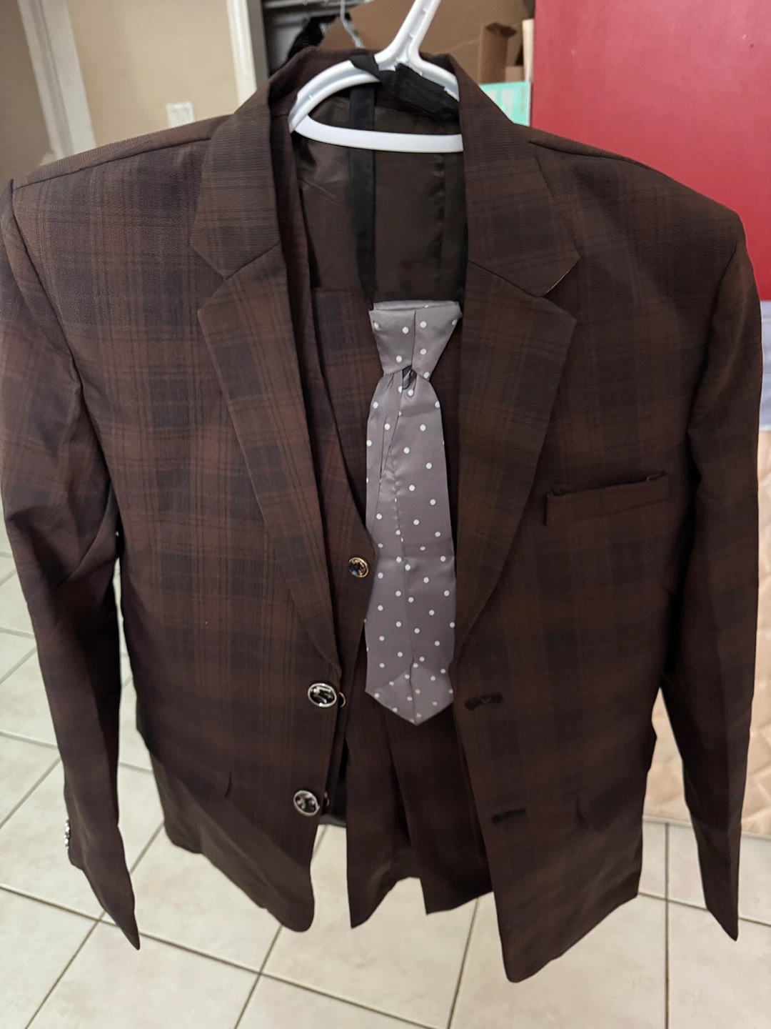 Kids  Plaid Suit with Tie