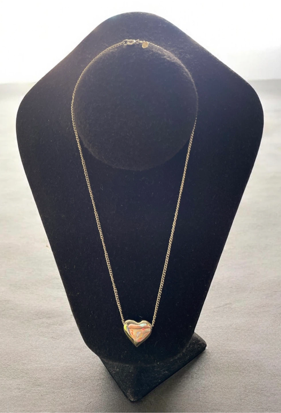 Color Silver Heart Pendant Necklace