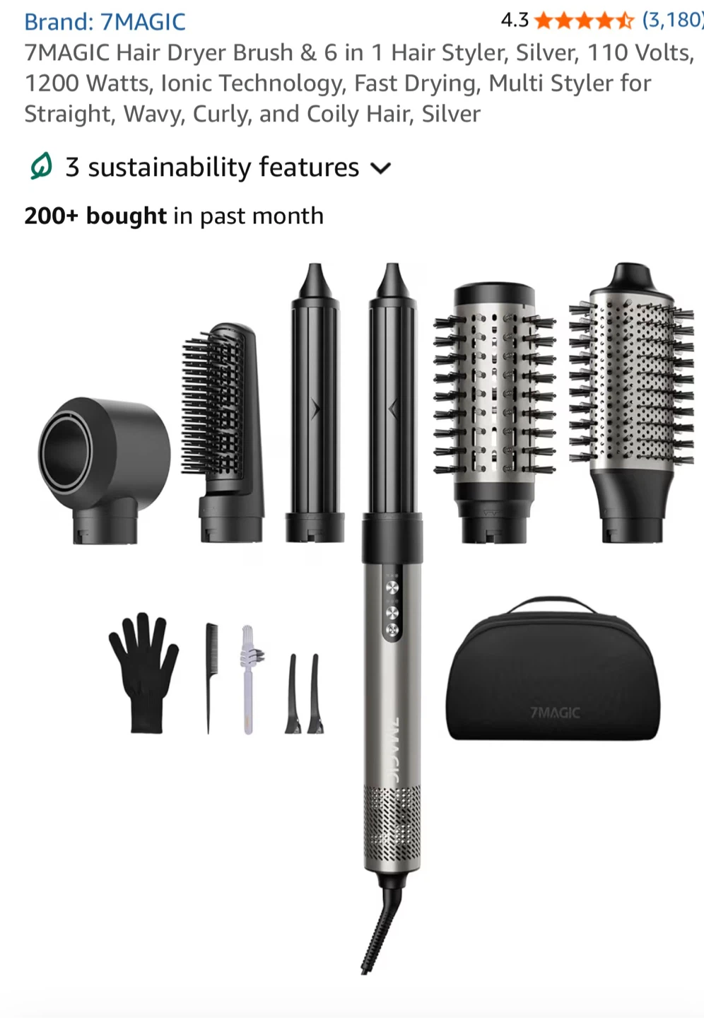7MAGIC High-Speed Hair Dryer Brush & 6-in-1 Styler - photo 2