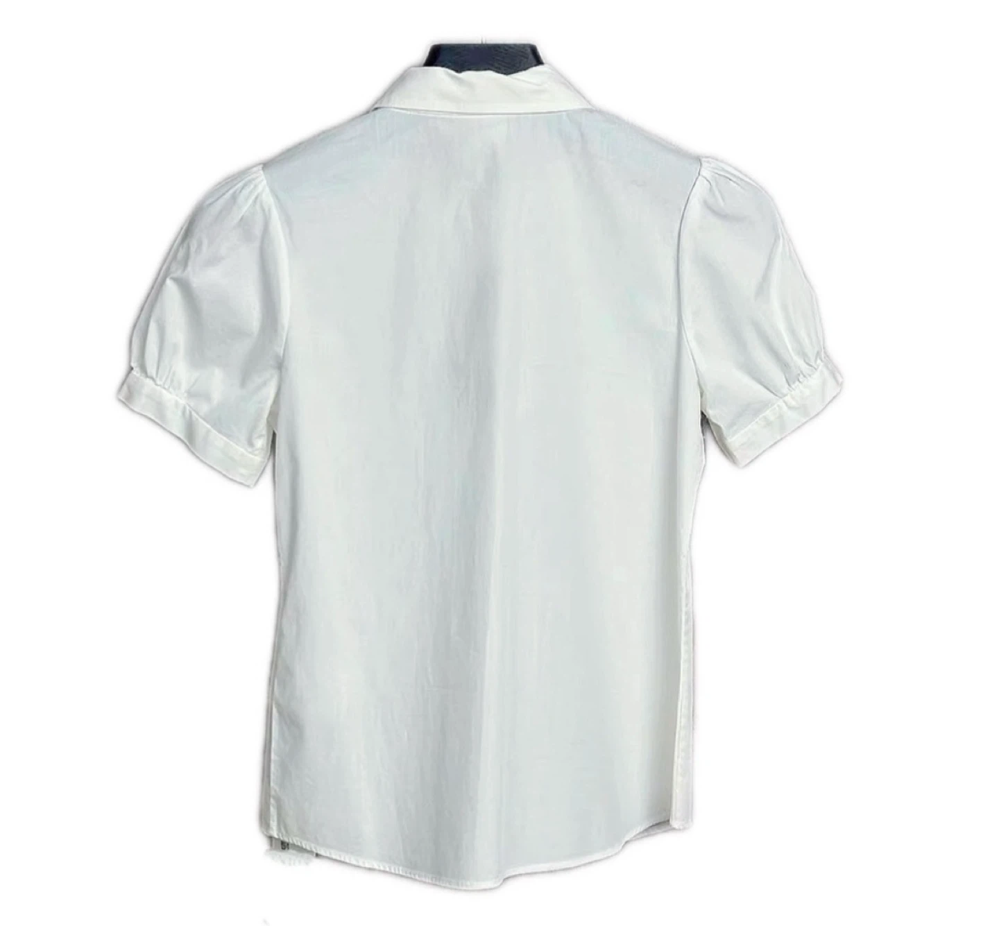 GUCCI White Short Sleeve Shirt with Bow Detail - Size 12 - photo 2