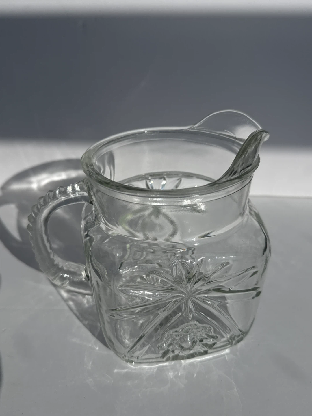 Vintage 50s Starburst Glass Pitcher Water Jug 🏆 - photo 5