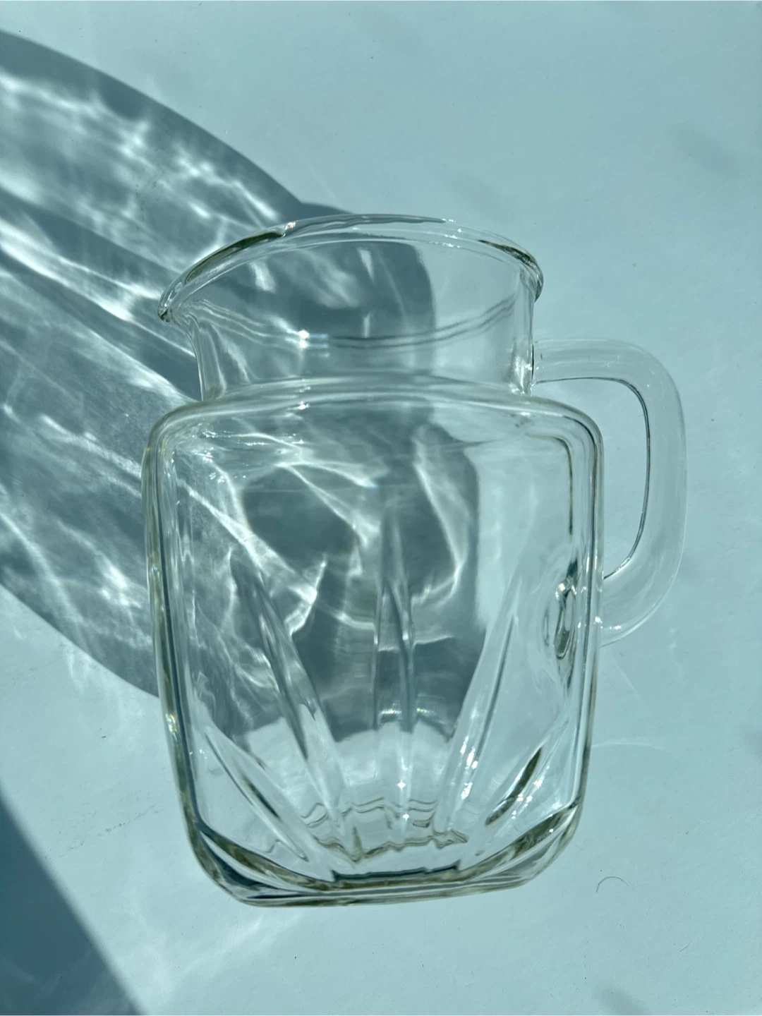 Vintage 50s Glass Pitcher, Water Jug or Vase with star🏆 - photo 4