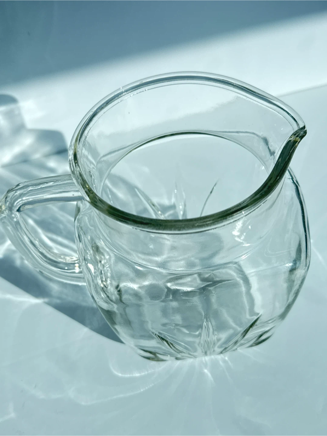 Vintage 50s Glass Pitcher, Water Jug or Vase with star🏆 - photo 5