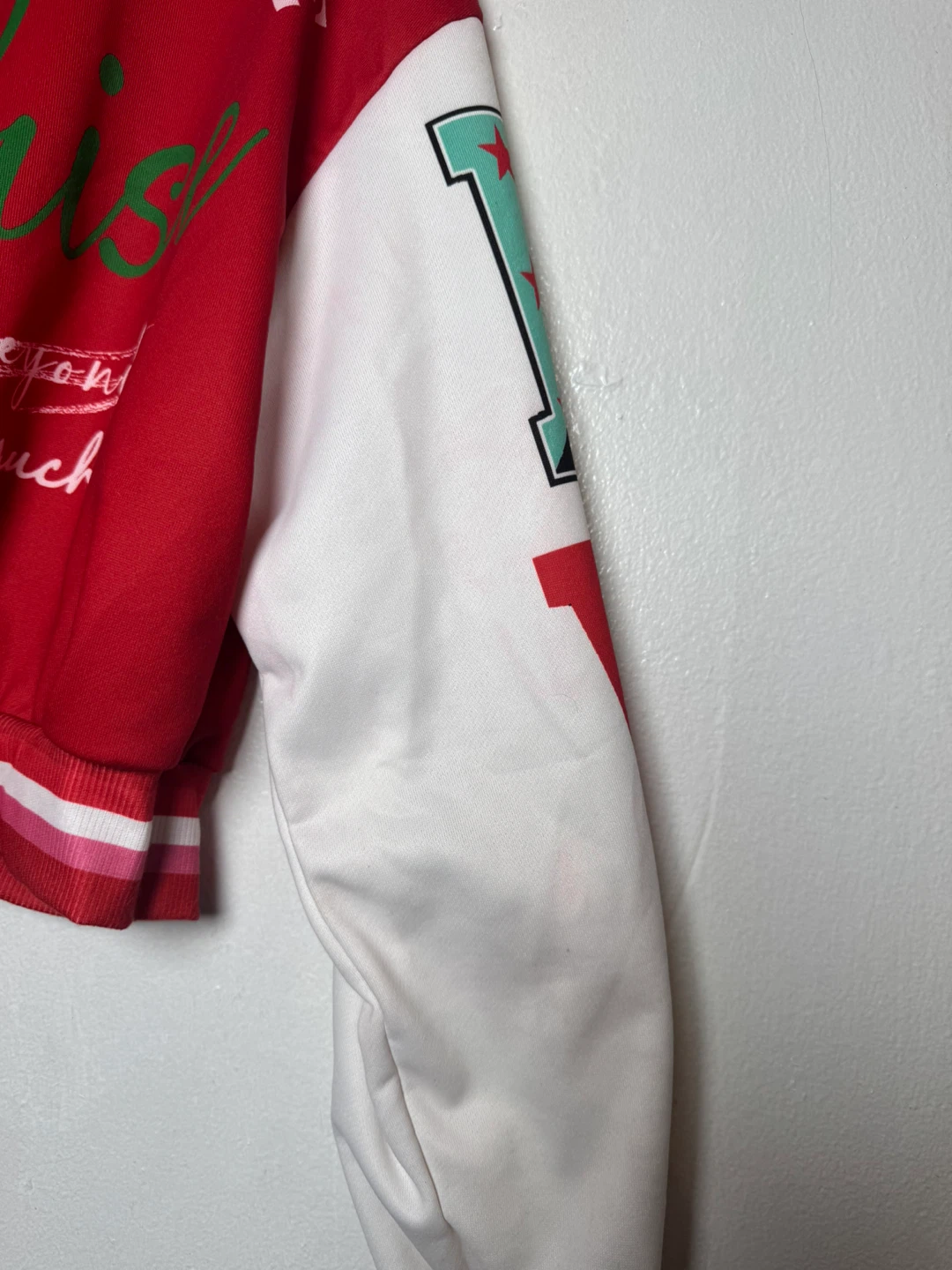 SHEIN Red & White Varsity Jacket Size M - photo 5