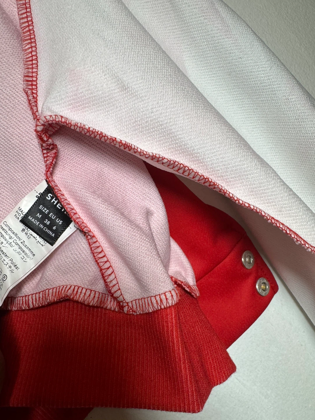 SHEIN Red & White Varsity Jacket Size M - photo 3