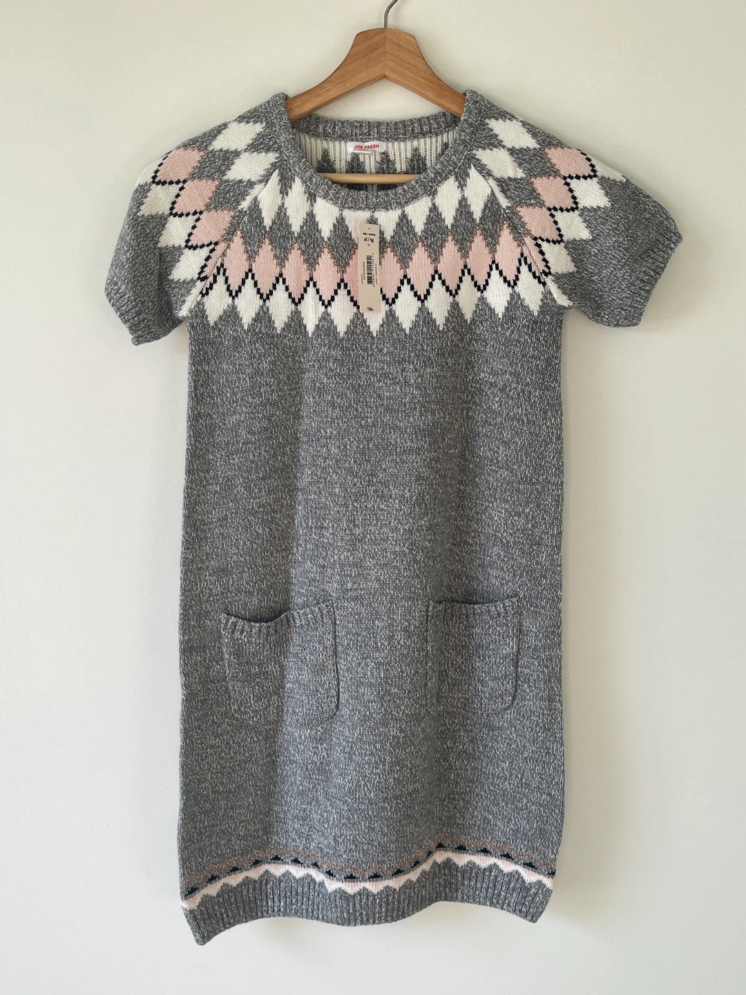 Girls Fair Isle Sweater Dress - Size XL