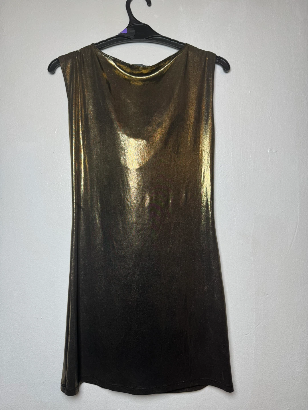 Venus Gold Metallic Cowl Neck Dress - photo 2
