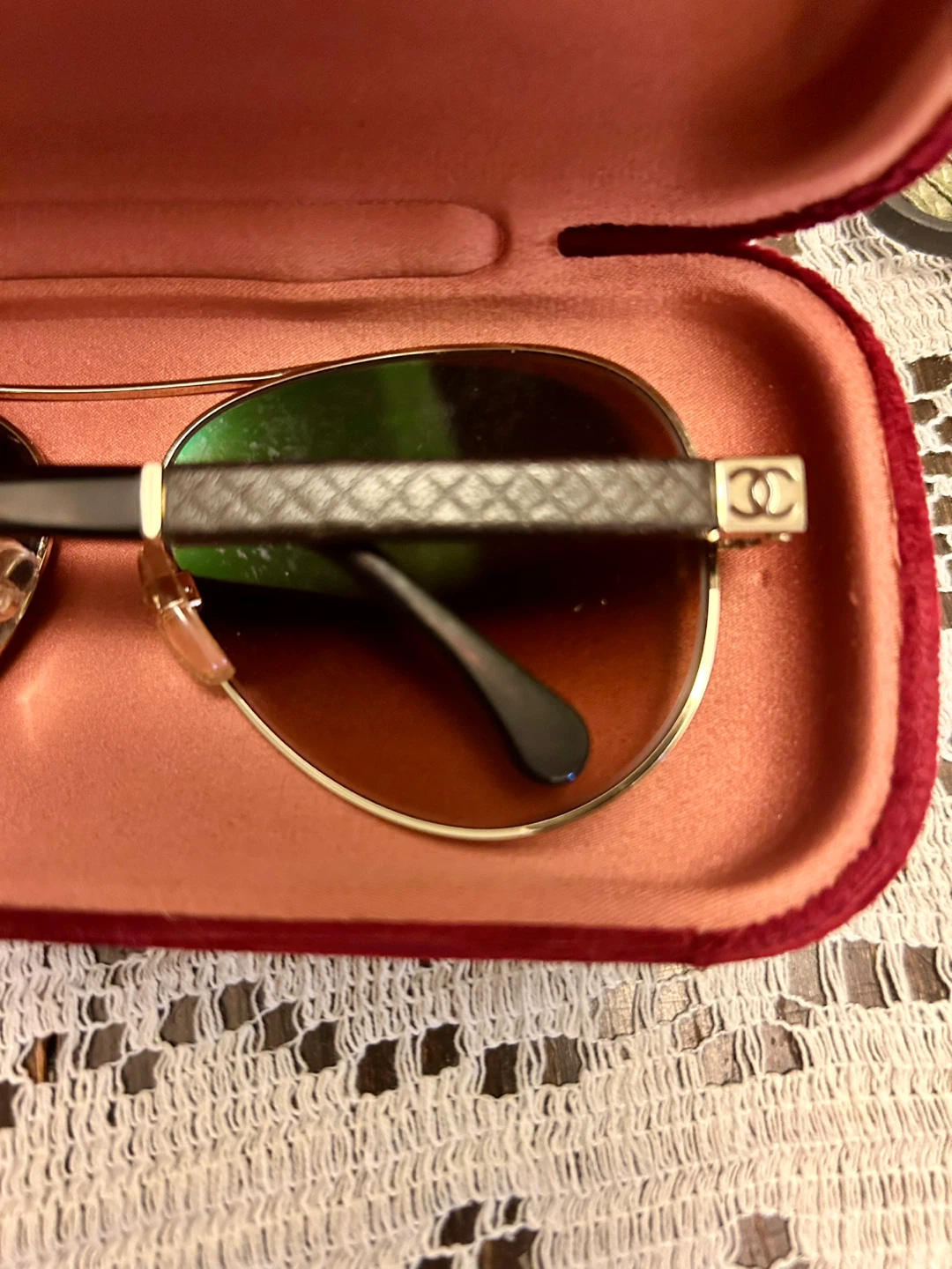 Chanel pilot aviator sunglasses authentic quilted - photo 3
