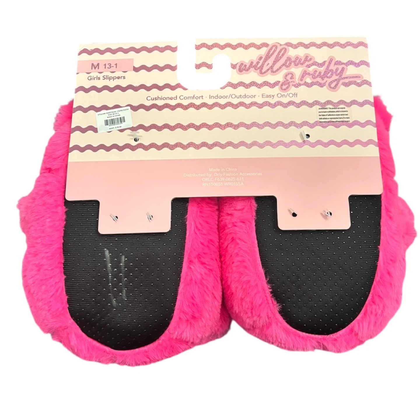 Willow & Ruby Girls Teddy Bear Slippers Size M 13-1 Pink - photo 2