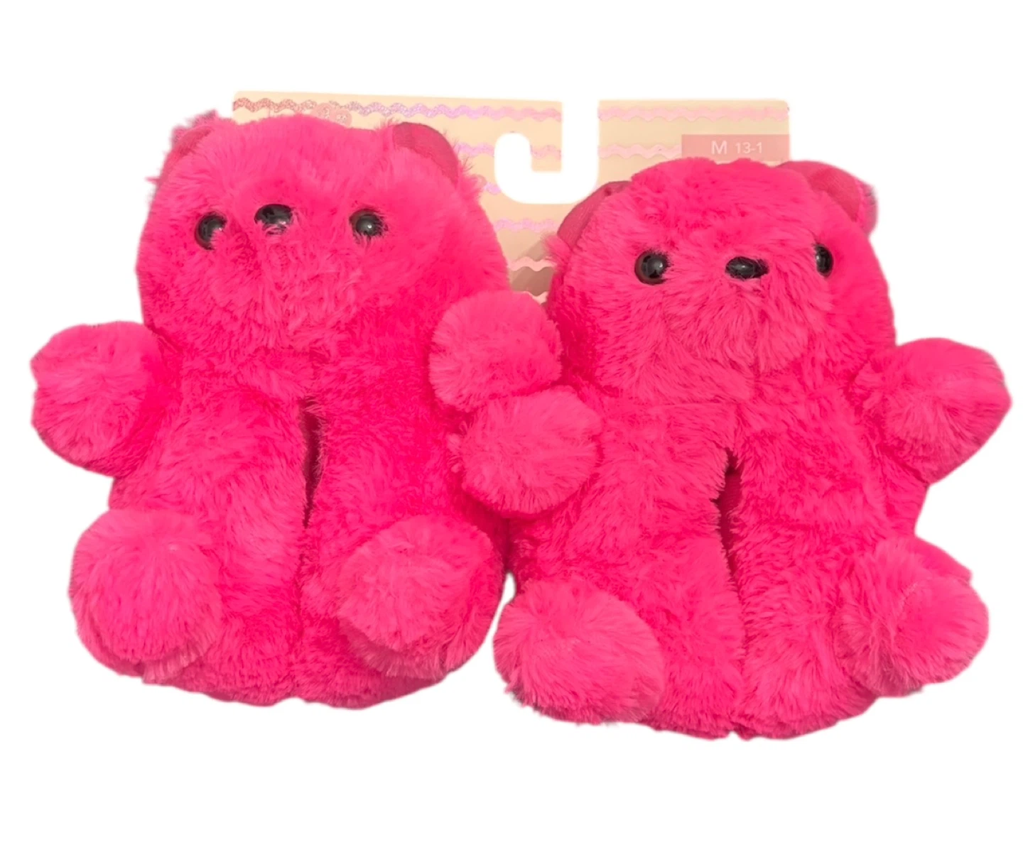 Willow & Ruby Girls Teddy Bear Slippers Size M 13-1 Pink