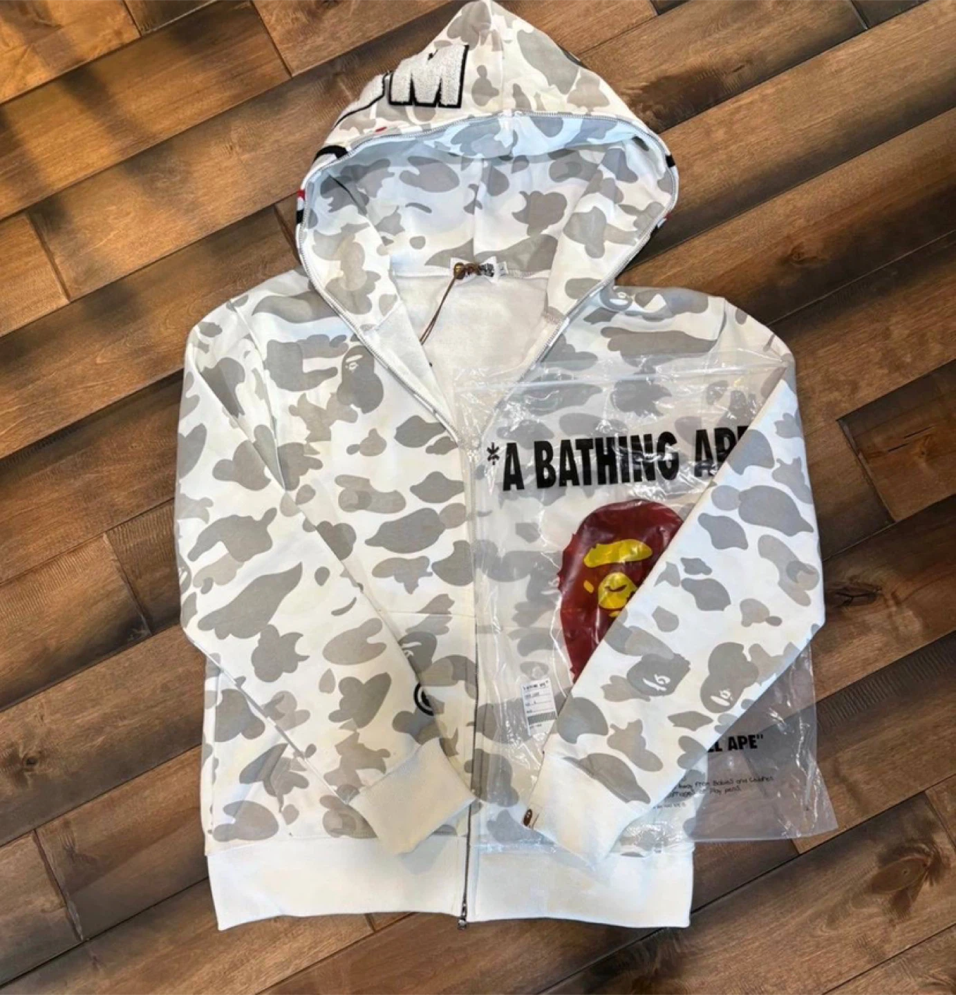 Bape White/Grey Camo Shark Full Zip Hoodie – All Sizes