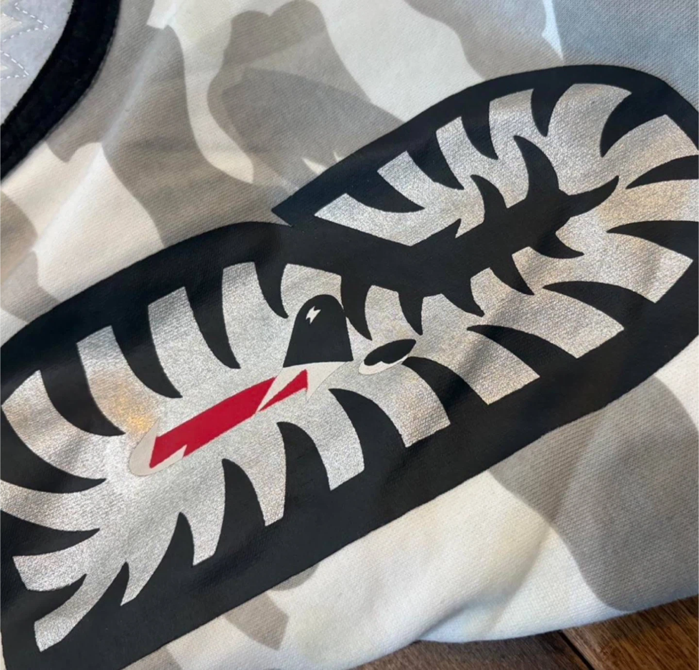 Bape White/Grey Camo Shark Full Zip Hoodie – All Sizes - photo 5
