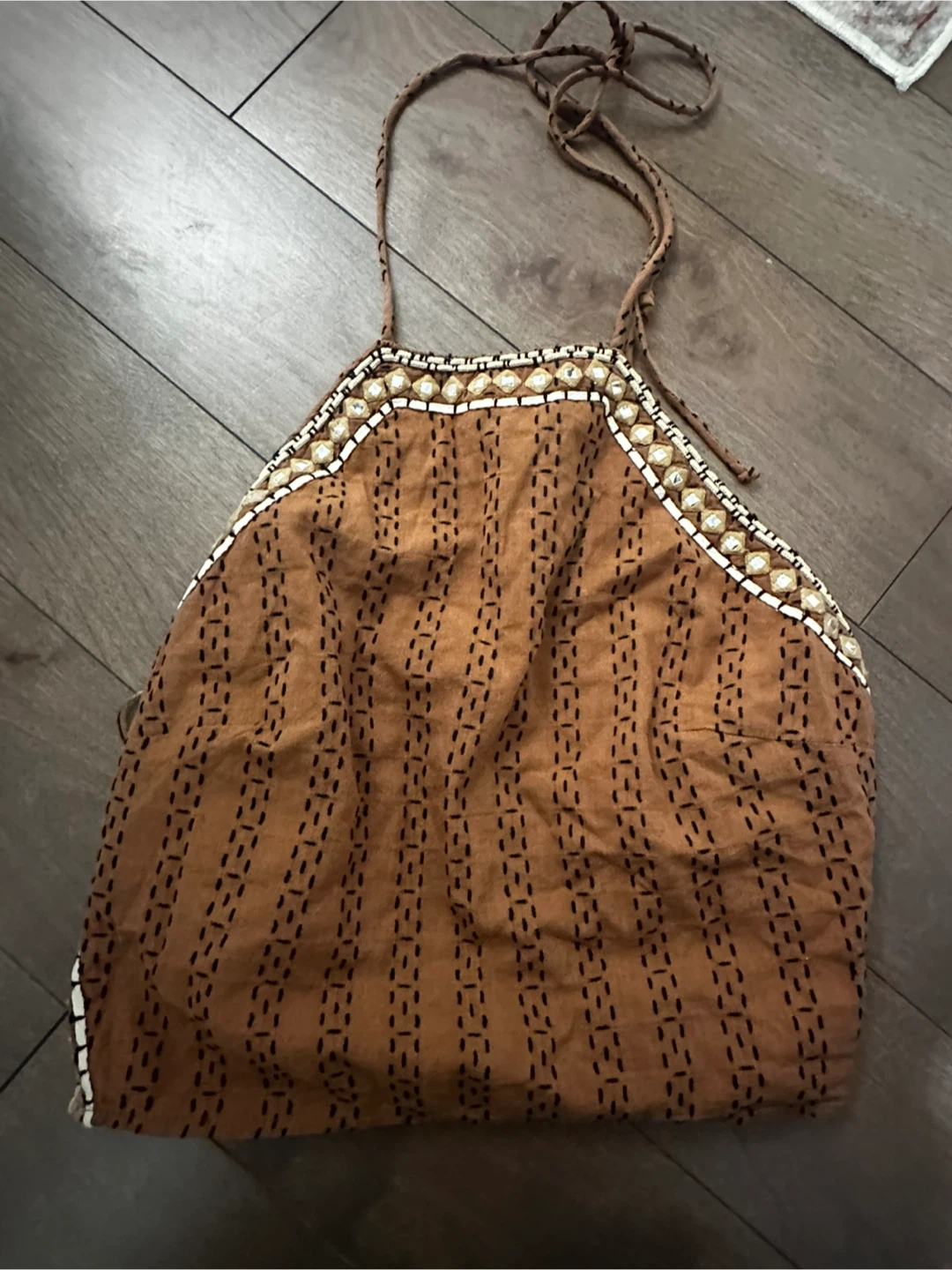 New Zara Women's Brown Halter Top - Size L