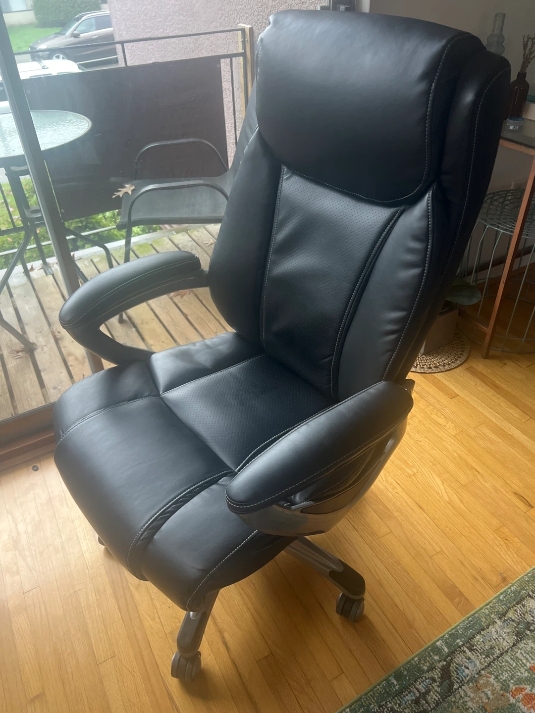 Black Faux Leather Office Chair