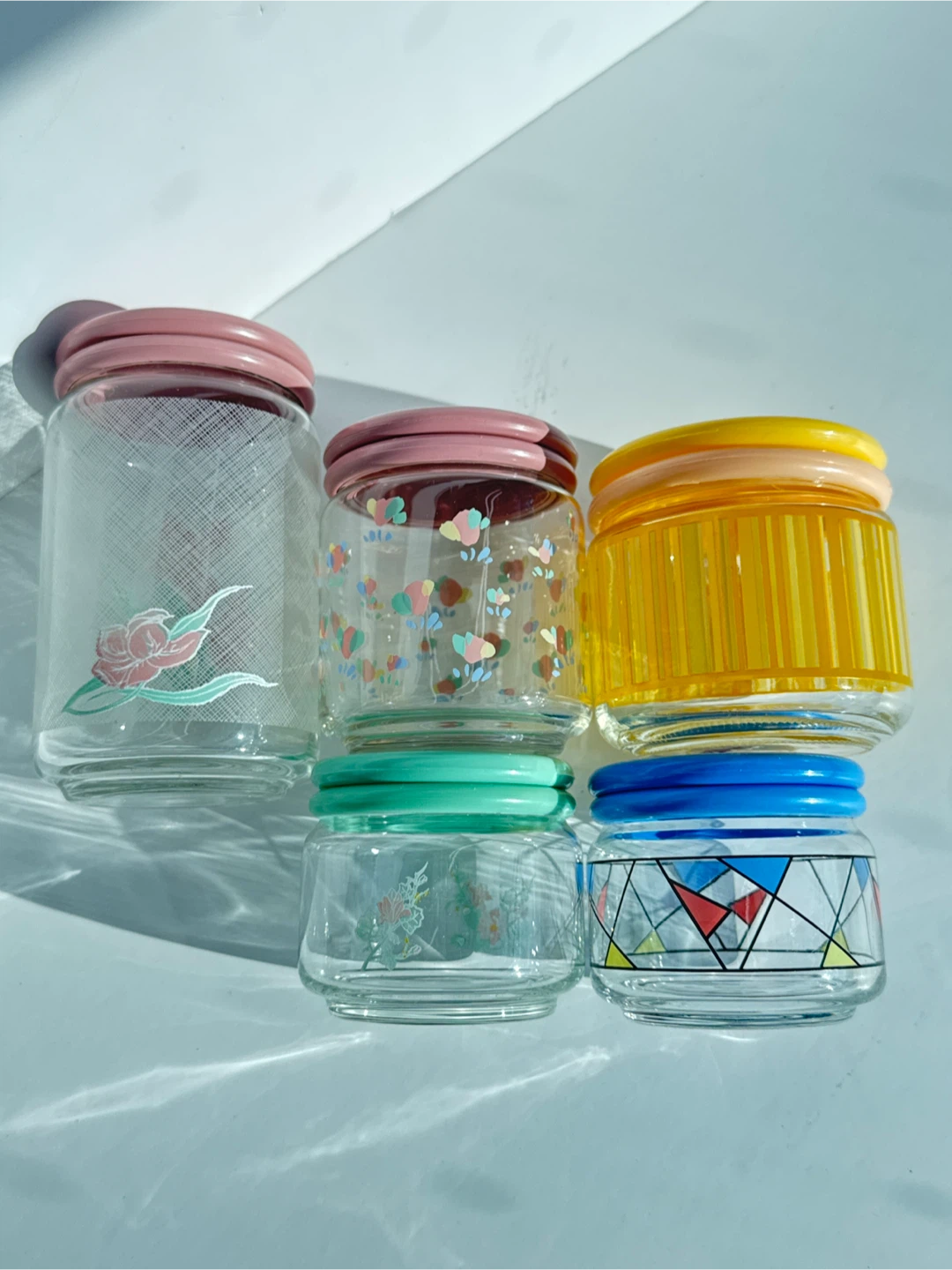 Vintage 80s Glass Storage Jars with Lids 🏆 - photo 2