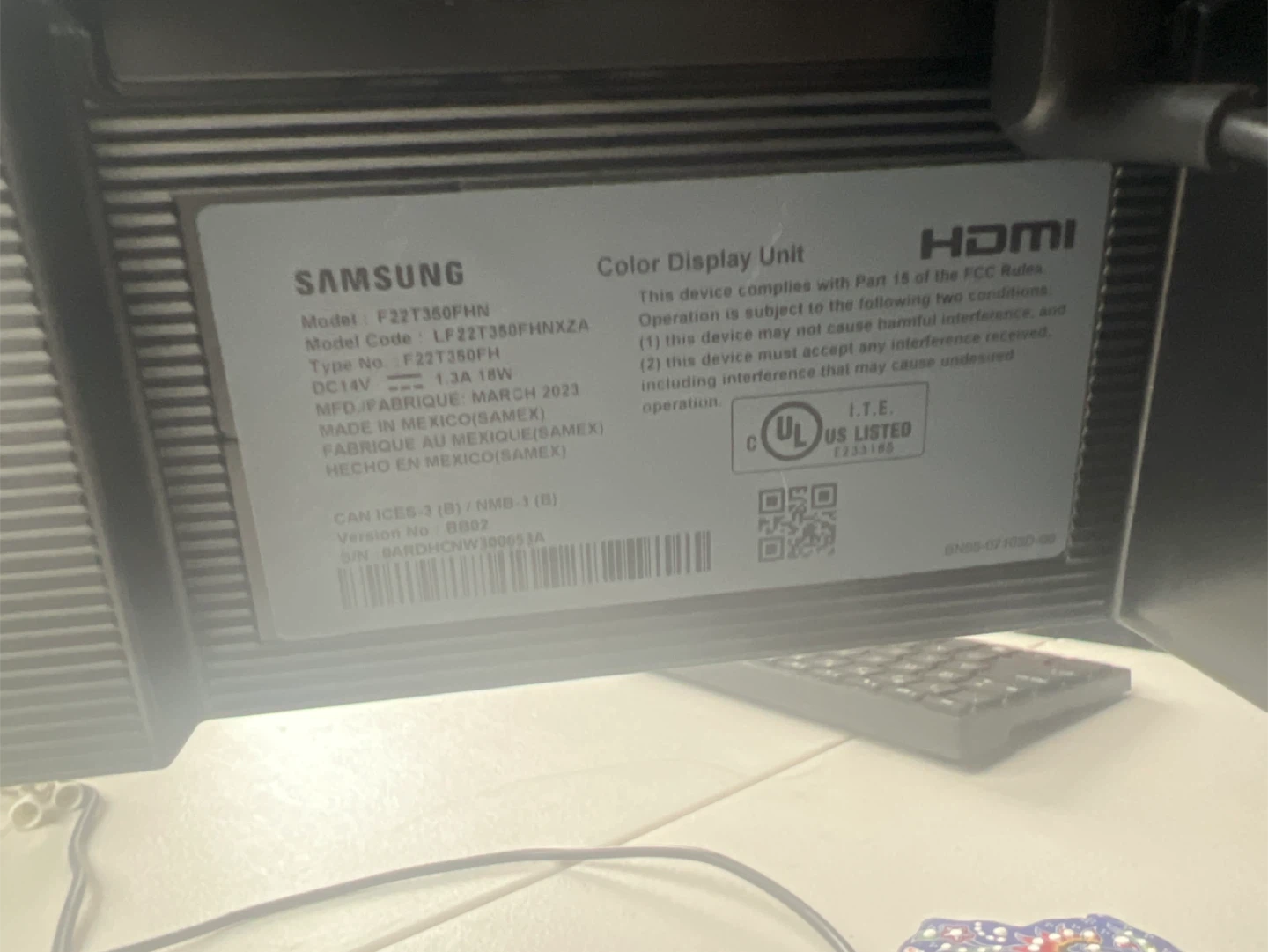 Samsung F22T360FHN Monitor - photo 2
