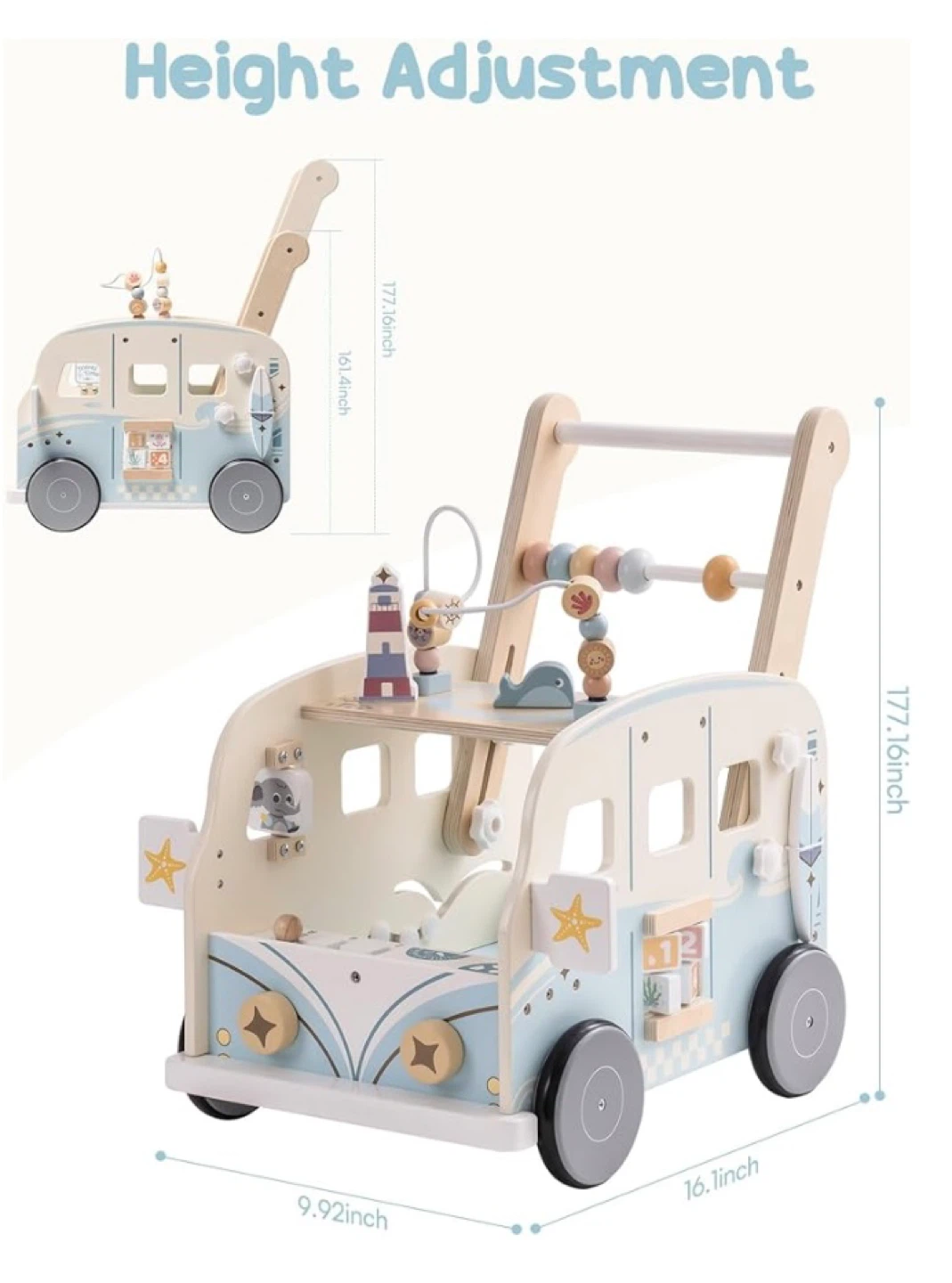 Wooden Activity Walker & Stroller for Toddlers - photo 3